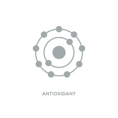 Antioxidant vector icon, radical free oxidant molecule