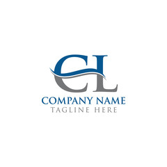 Obraz premium Initial CL Letter Logo With water wave Business Typography Vector Template. Creative Abstract Letter CL Logo Design.