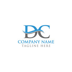 Fototapeta premium Initial DC Water Wave Letter Logo With Creative Modern Typography Vector Template. DC Logo Design