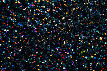 Texture made of black holographic sparkles. Creative party background. - 311439111