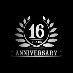 Obraz premium 16 years logo design template. Anniversary vector and illustration template.
