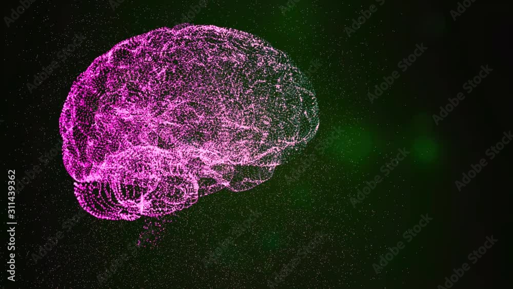 Wall mural the universe within an abstrct brain mockup floating in space.