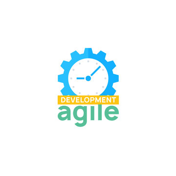 AGILE icon methodology vector development. Scrum agile icon flexible software logo