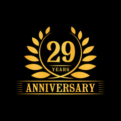 29 years logo design template. Anniversary vector and illustration template.