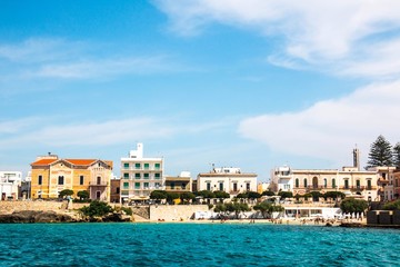 Obraz premium panoramic view of Santa Maria al Bagno, a village near ionian sea, Apulia, Salento, Italy