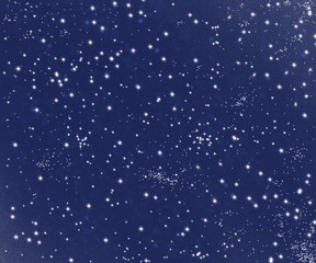 Space background with lots of stars on deep blue. Digital drawing graphic