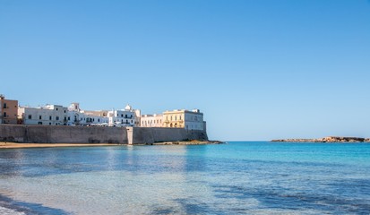 Panoramic view of gallipoli, a village near ionian sea, Apulia, Salento, Italy