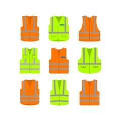 Set of Security vest icon design. Safety symbol isolated on white background. Vector illustration