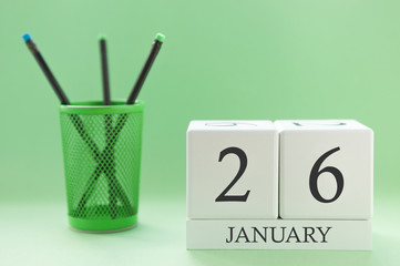 Desk calendar of two cubes for January 26