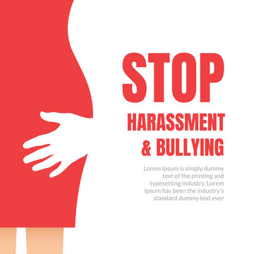 Sexual Harassment Violence Stop Poster. Sexual Harassment Assault Woman Concept