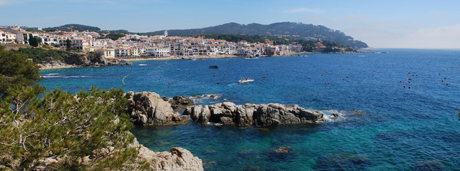 Panorama of Calella de Palafrugell. Old fishing village, formed by several coves, which still retains its charm.