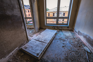 Inside the desolate building in the area of Daugavpils Fortress in Daugavpils city, Latvia