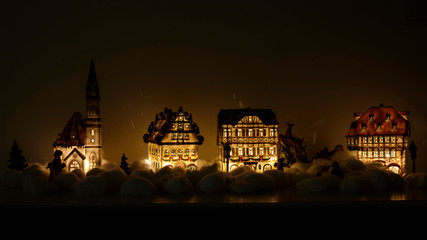illuminated buildings