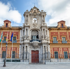 Obraz premium Palacio de San Telmo or San Telmo Palace at Seville, seat of the presidency of the Andalusian Autonomous Government