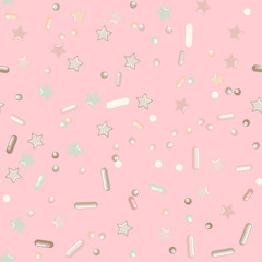 Sprinkle Cupcake Donut Topping. Seamless Pattern 