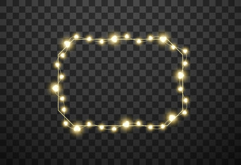 Hearts light bulbs isolated on transparent background, vector illustration