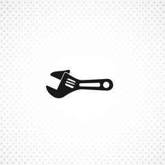 Adjustable wrench icon on white background