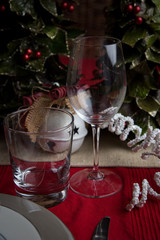 Christmas dinner table setting