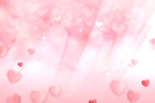 background with beautiful pink hearts