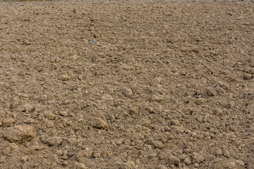 Background of the plowed field prepared for sowing
