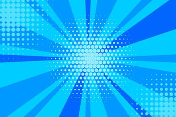 Comic blue sunbeam background retro pop art style cartoon