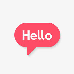 Hello vector banner. Hi speech message flat design. © t1m0n344