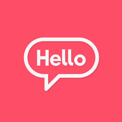 Hello vector banner. Hi speech message line design. © t1m0n344