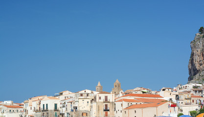 View  of the tops of the houses Cefalu