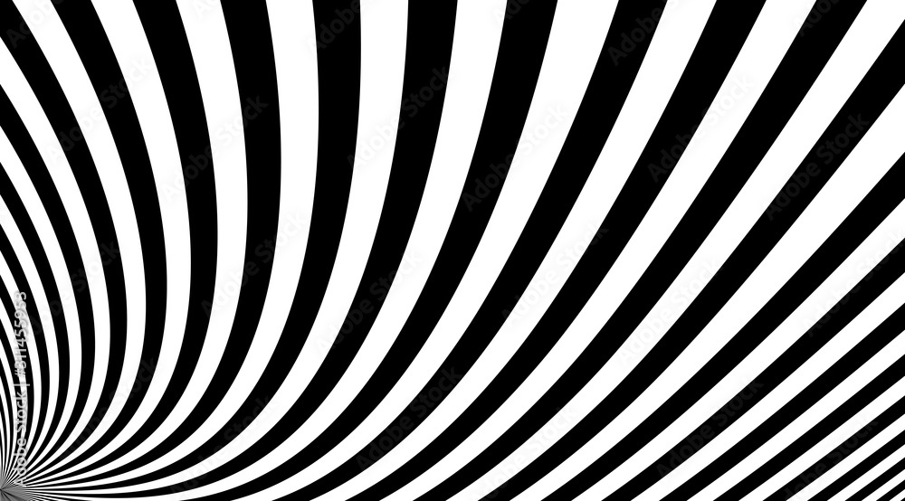 Aufkleber Abstract black and white stripes vector background. Optical illusion linear backdrop. Zebra pattern texture.