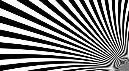 Black and white stripped lines background vector design. Optical illusion linear backdrop. Rise texture.