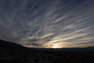 Sunset Sunrise In The Desert With Mountian Ridge - 7629