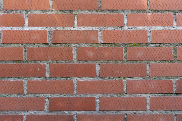 Red brick wall. Texture of old dark brown and red brick wall, backgorund