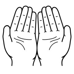 Close up of empty cupped hands