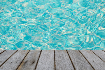 wooden floor plank tile with pool water