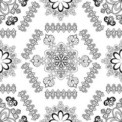        Black-white oriental patterns in one ornament.