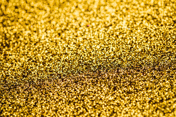 Abstract Golden glitter bokeh