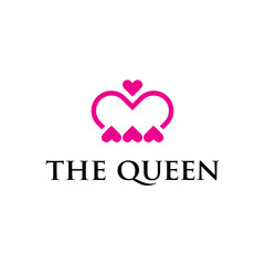 Queen Crown logo icon design template elements