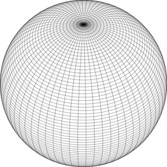 Wireframe sphere globe vector on white background