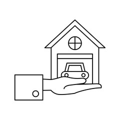 garage front facade isolated icon