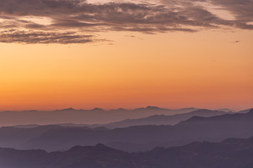 Sunrise over Purple Foothills in Pokhara Nepal
