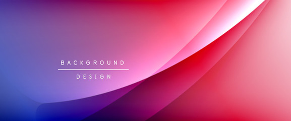 Wave liquid style lines with shadows and light on gradient background. Trendy simple fluid color gradient abstract background with dynamic straight shadow line effect