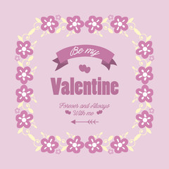 Obraz na płótnie Canvas Design pink and white floral frame elegant, for greeting card happy valentine romantic. Vector