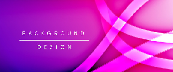 Dynamic trendy fluid color gradient abstract background with flowing wave lines. Vector Illustration