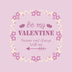 Fototapeta na wymiar Ornate pink and white floral frame seamless, for card design happy valentine. Vector