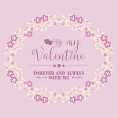 Fototapeta na wymiar Card decoration unique happy valentine, with pink and white wreath frame elegant. Vector