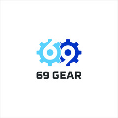 69 gear logo vector template download