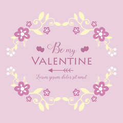 Fototapeta na wymiar Vintage pink and white floral frame with style unique, for design template of card happy valentine. Vector