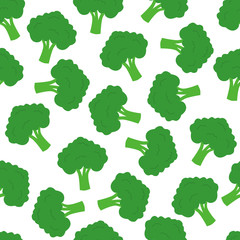 Broccoli Seamless Pattern Background Vector Design Template