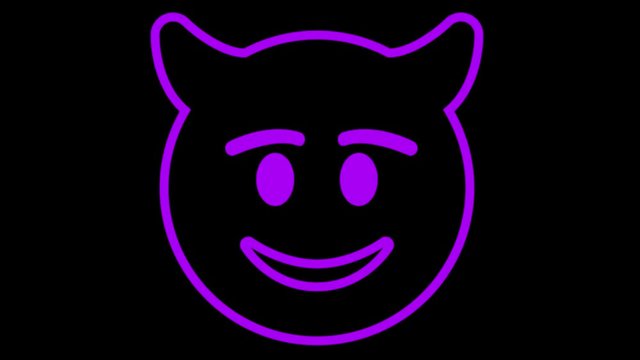 Devil black cute smiley emoji abstract background