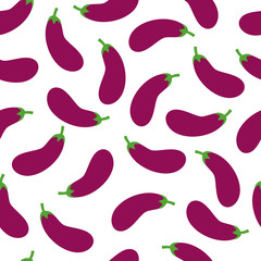 Eggplant Seamless Pattern Background Vector Design Template